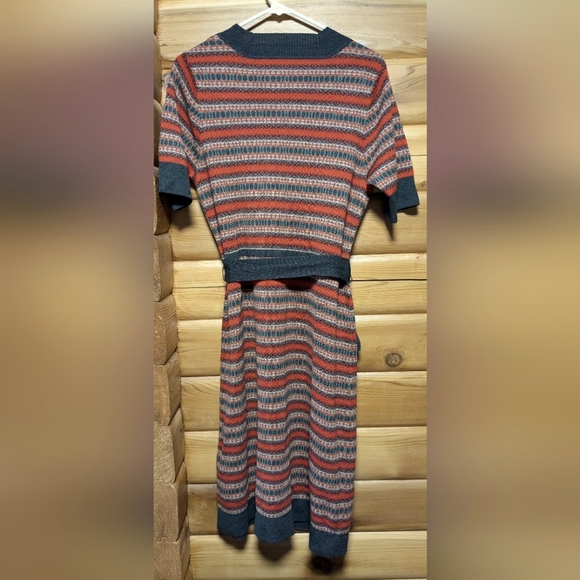 PENDLETON US Women’s Large Washable Merino Wool Quimby Sweater Dress Wrap Belted - Picture 2 of 9